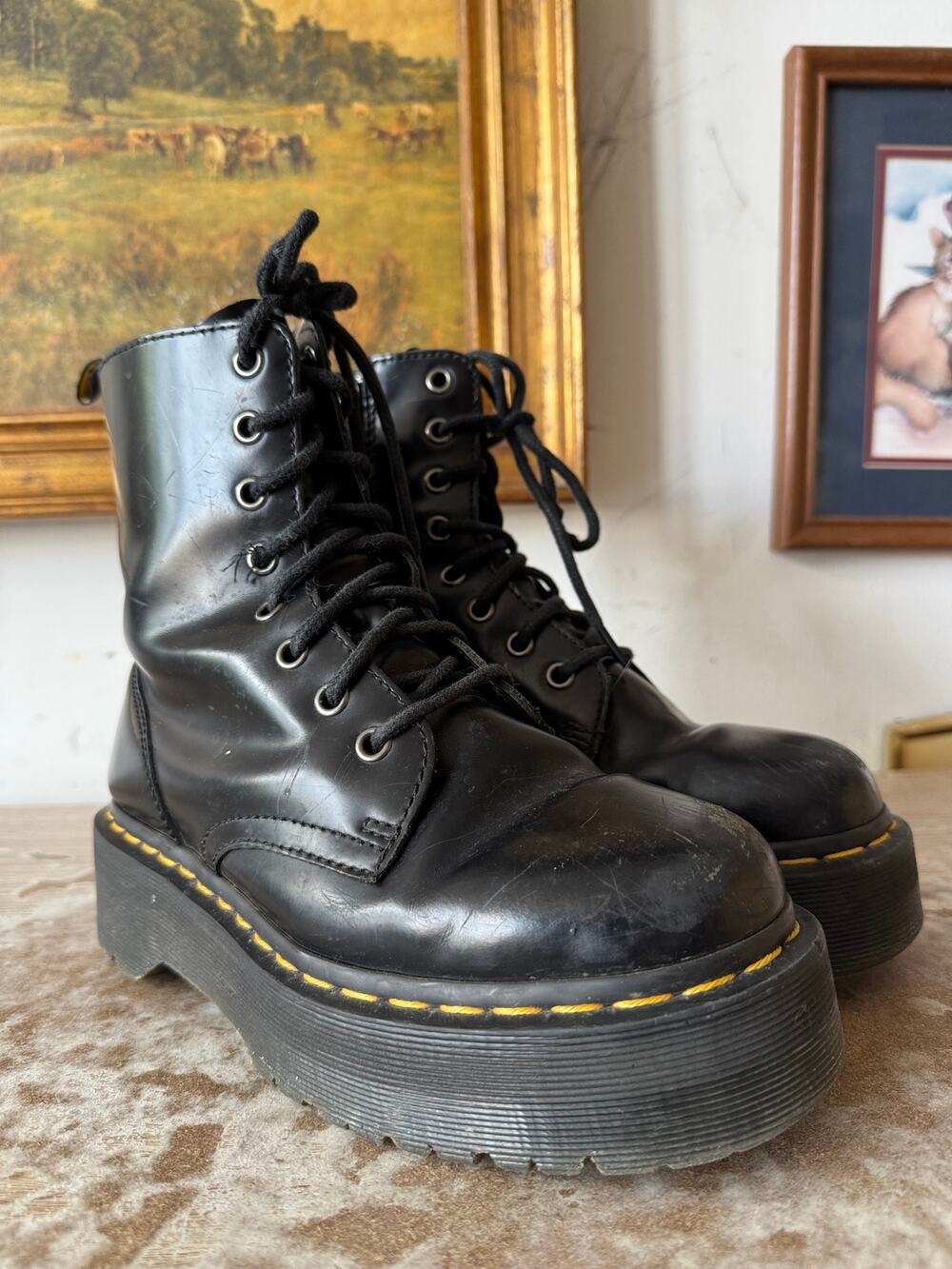 Doc Martens Jadon Smooth Leather Platform Boots Size 6.5